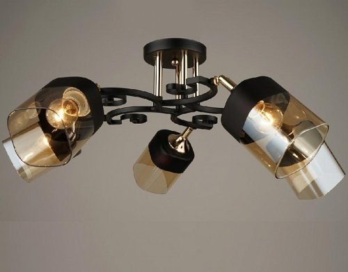 Люстра потолочная пятирожковая Мелодия Света 40Вт Е27 220В Черная картинка 